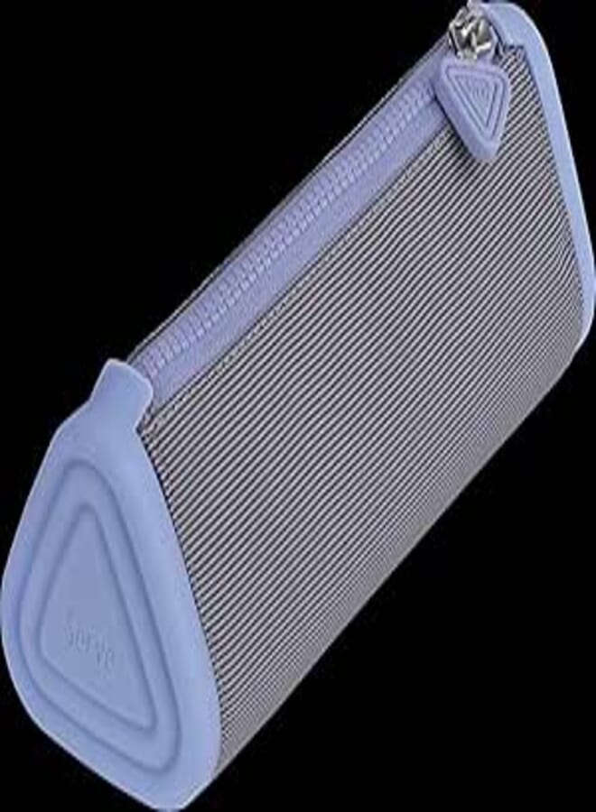 SERVE PRISMO Triangle Pencil CASE, Light Gray and Sky Blue, One Size